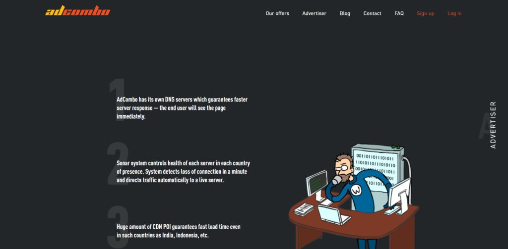 AdCombo website preview